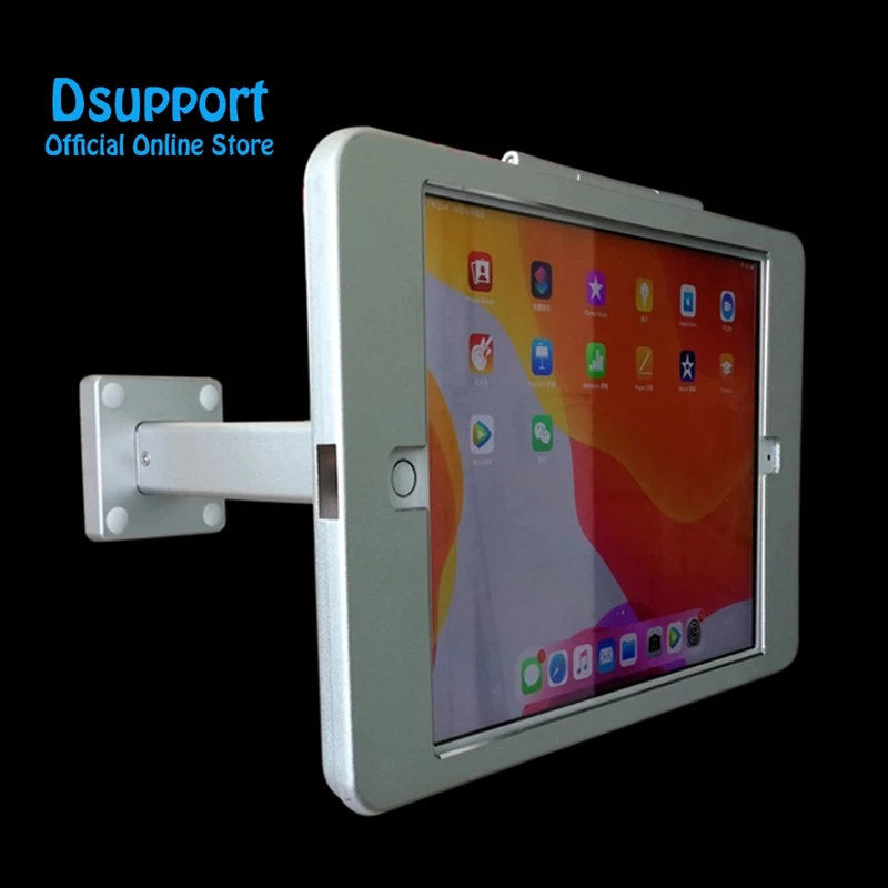 

Hot sell Anti-Theft Tablet Kiosk Stand for iPad 10.2 Security POS Stand Mounting on Desktop or Wall Locking Holder Metal Support