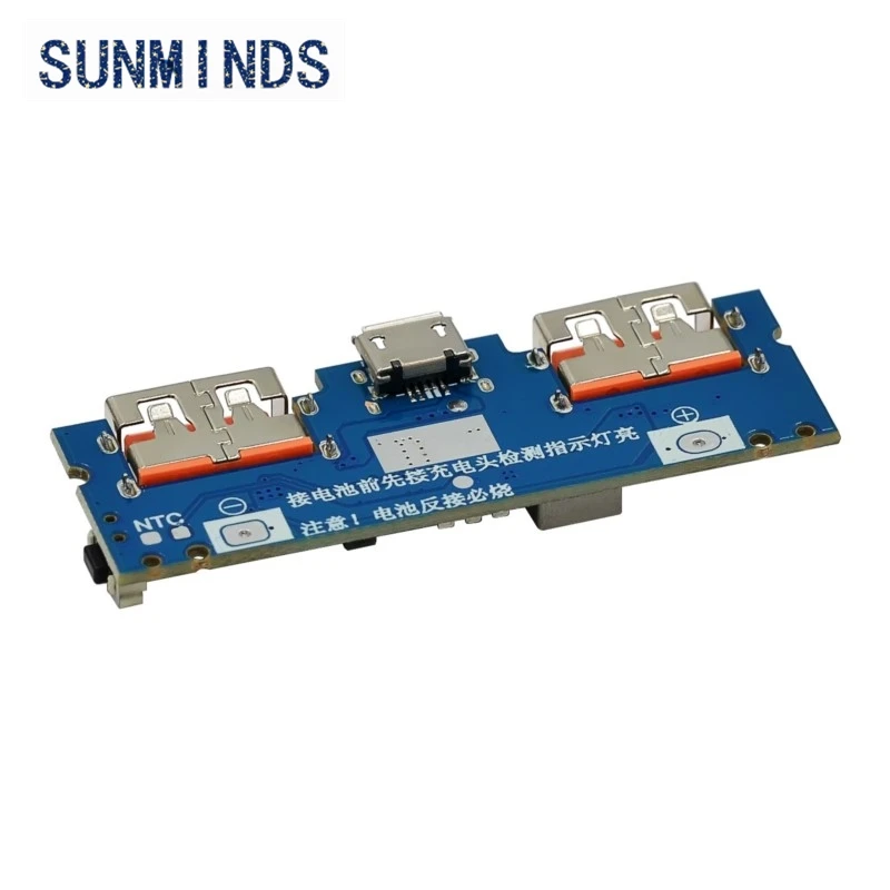 Lithiumbatterijlader Board LED Dual USB 5V 2.4A Micro/Type-C USB Mobiele Power Bank 18650 Oplaadmodule
