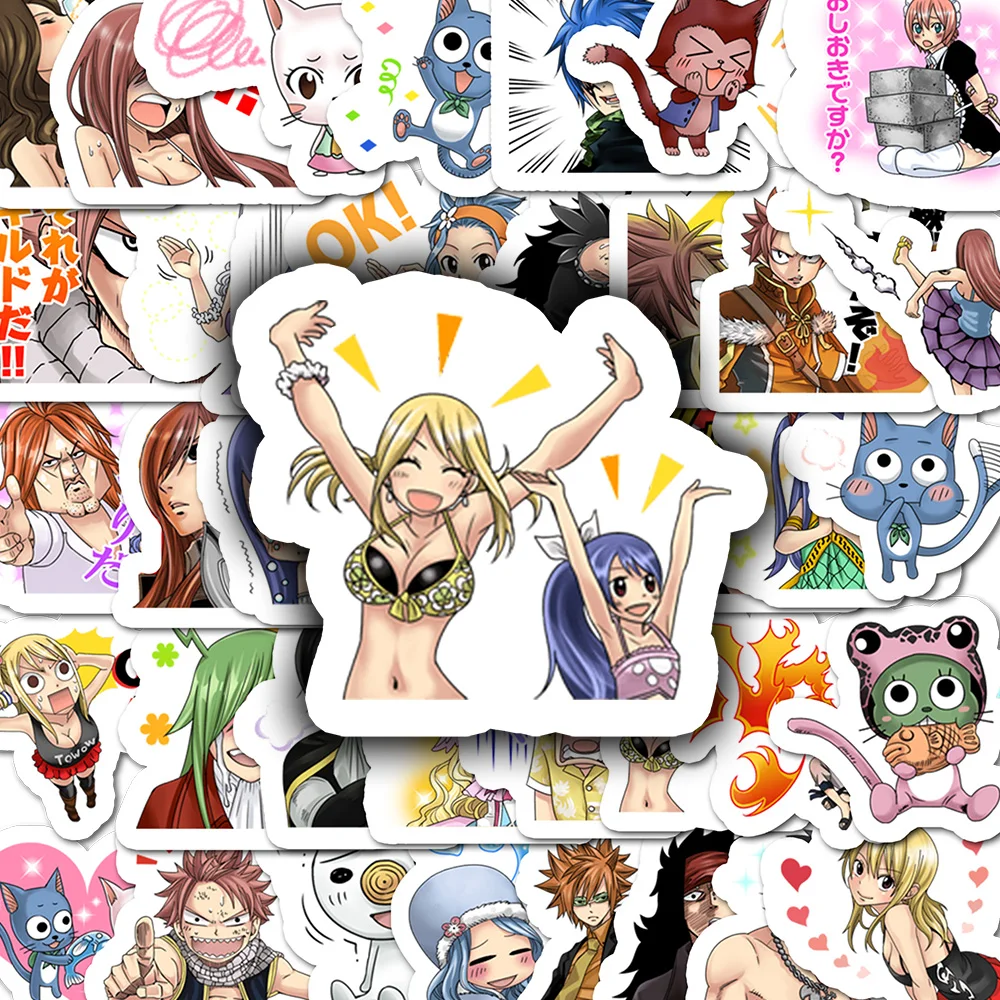 40 Stück süße FAIRY TAIL Aufkleber Kawaii Cartoon Aufkleber Skateboard Notebook Gepäck Telefon Auto Aufkleber Spielzeug