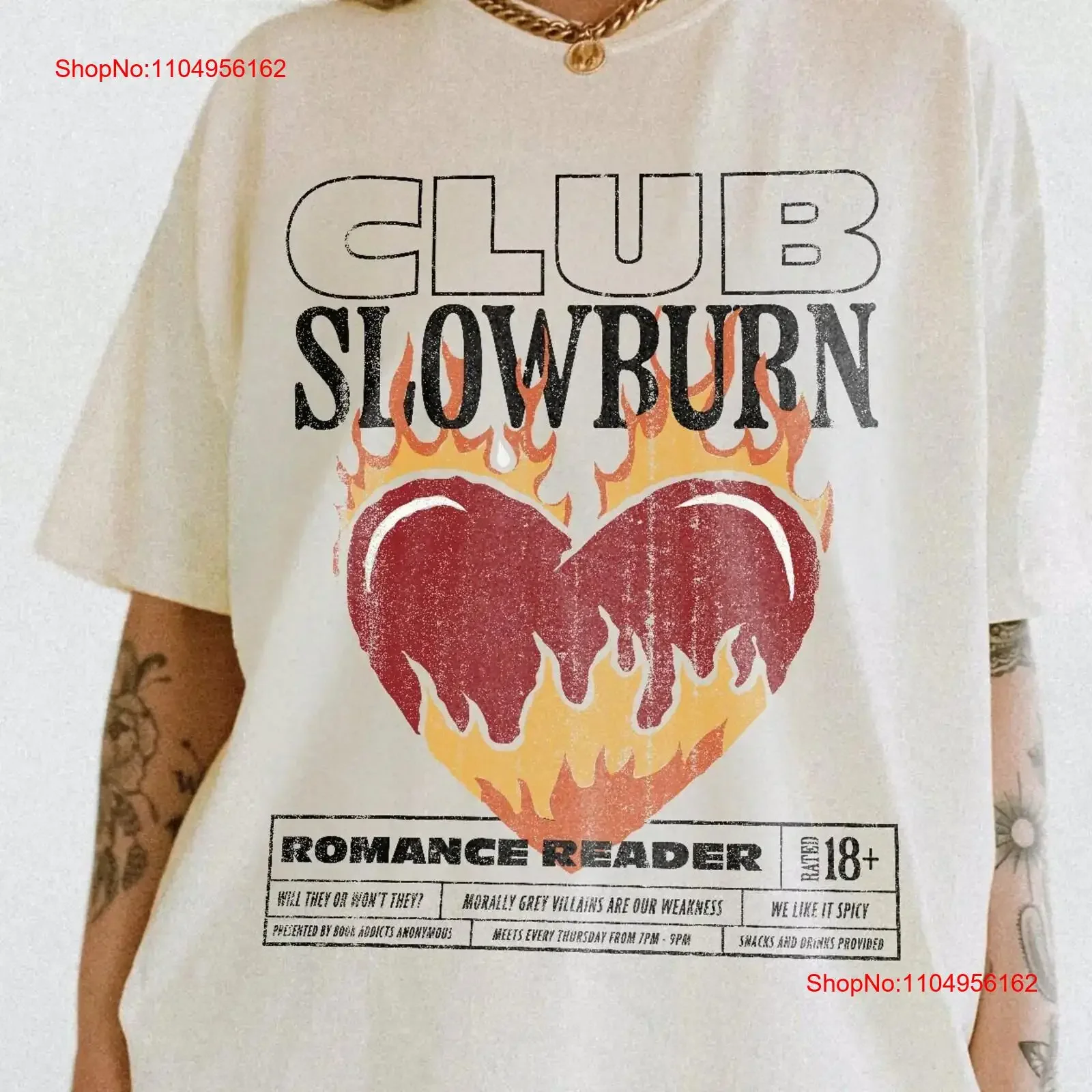 

Slow Burn Book Club T Shirt Bookish Romance Girlie Morally Grey Lover Reader vintage Washed Unisex streetwear Versatile