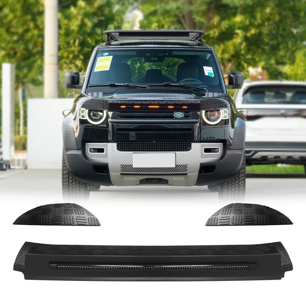 Car Bonnet Plastic Cover Protector Front Bug Shield Hood Deflector Guard With LED Light for land rover defend