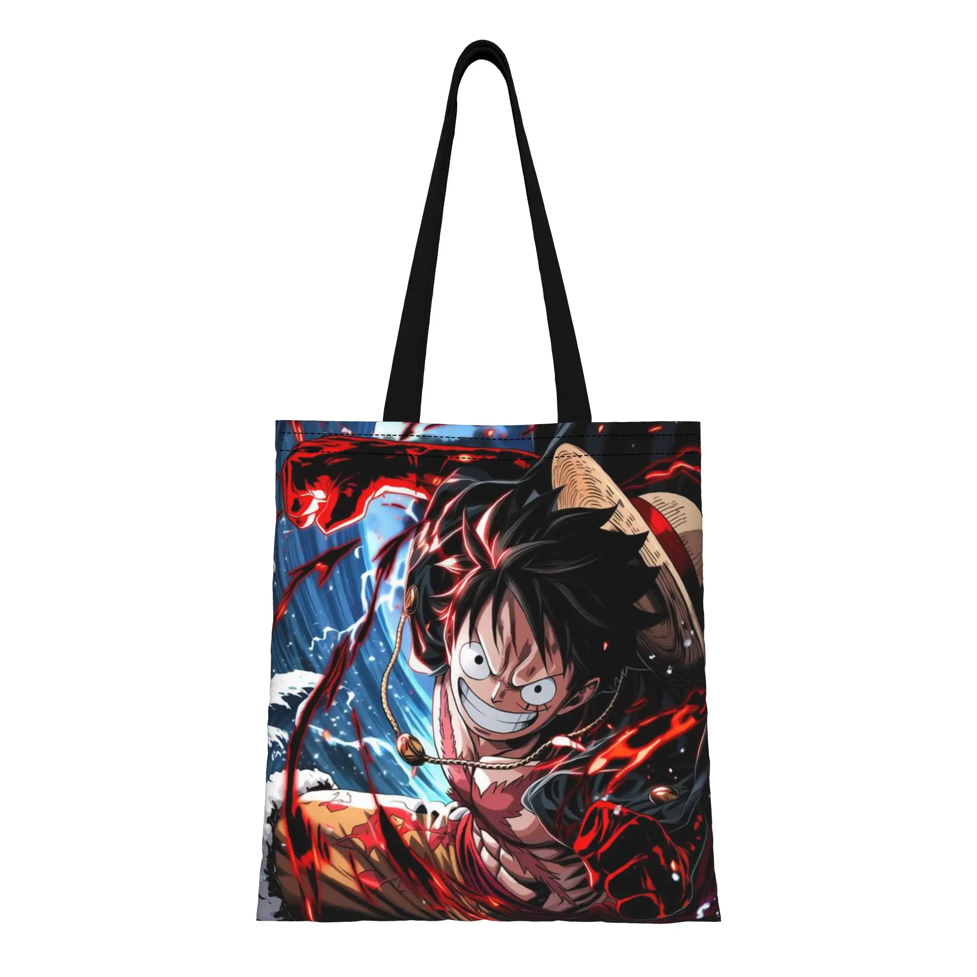 Back to school season Luffy (10) One Piece Canvas Tote Bag Perfect for Travel Women's Top-Handle Bags