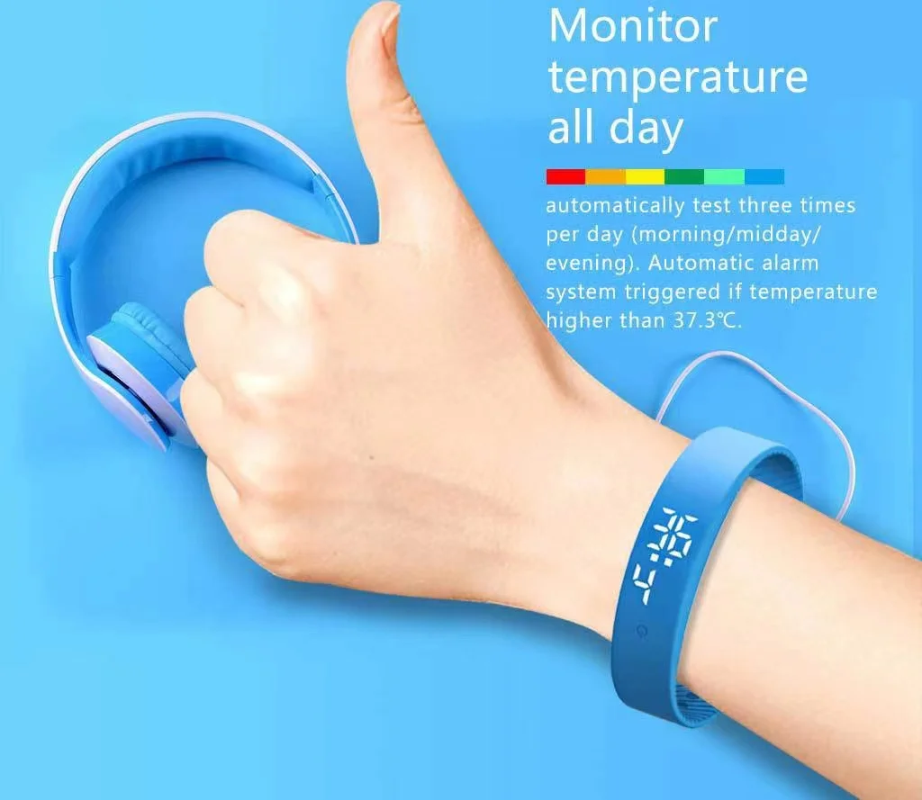 V9 Lichaamstemperatuur Monitor Thermometer Trillingen Alarm Polsbandje Slimme Armband Smartband