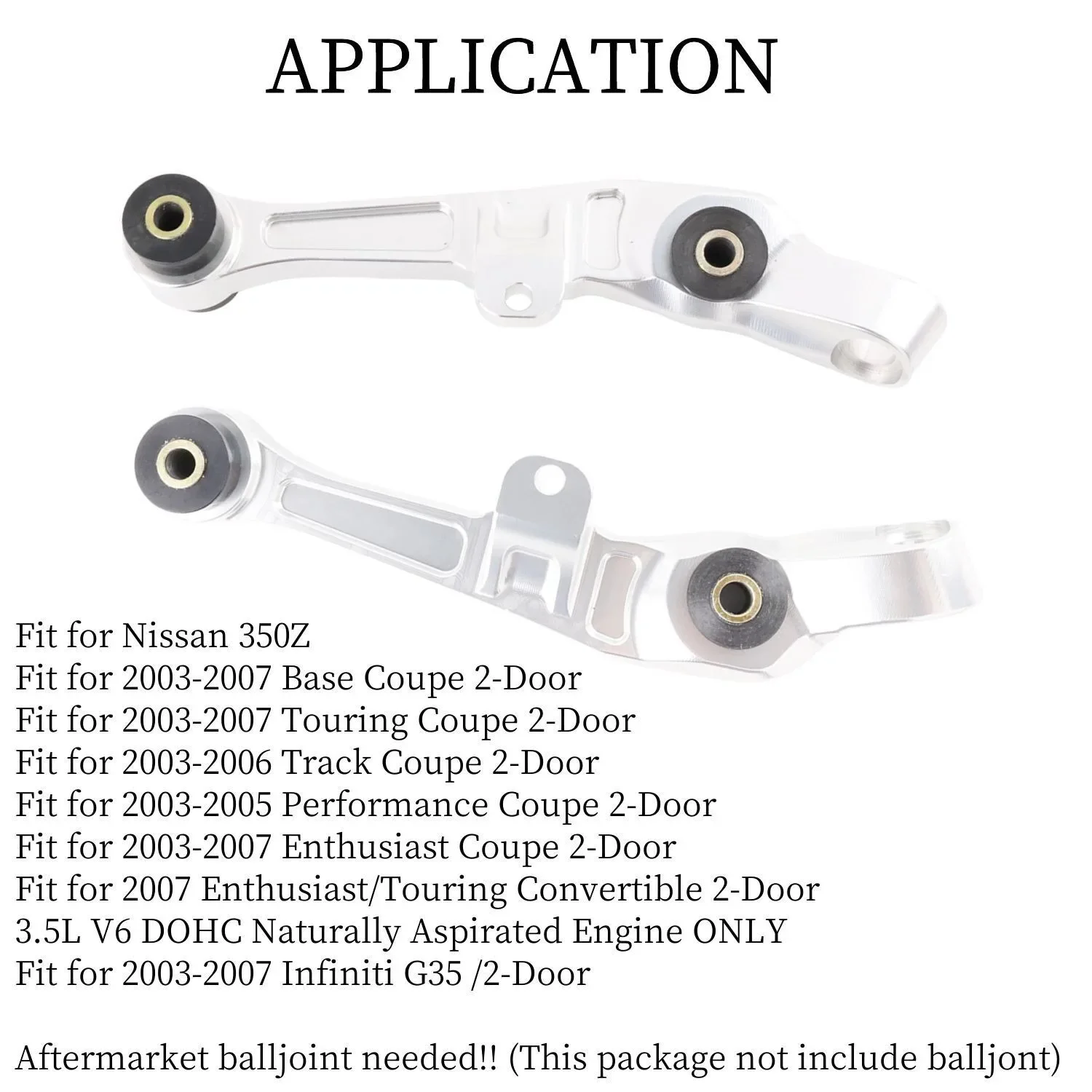 2x Forward Control Arm Front Lower Suspension performance for 03-07 Nissan 350Z Infiniti G35