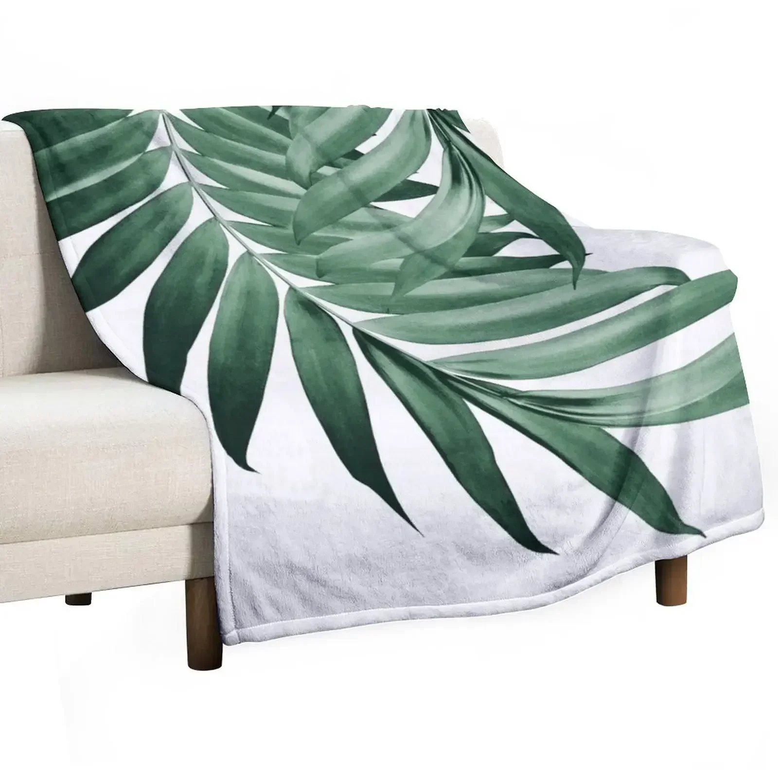 

Palm Leaves Tropical Green Vibes #4 #tropical #decor #art Throw Blanket Multi Purpose Soft Warm Blanket for Home Travel