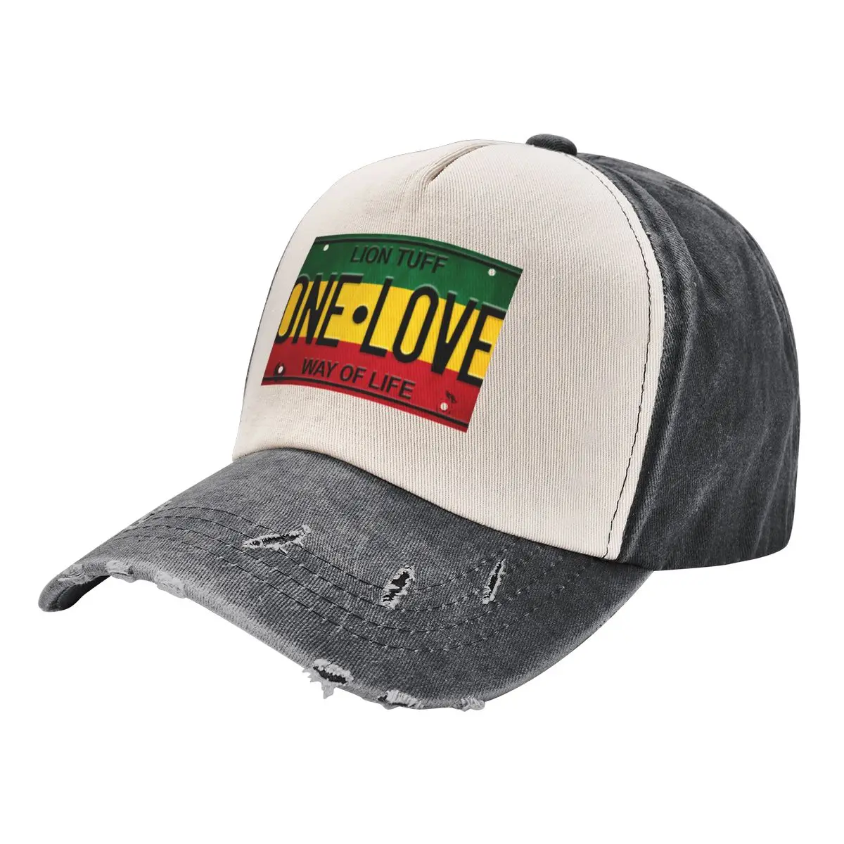 

Vintage Rasta ONE LOVE Baseball Cap Thermal Visor Ladies Men's
