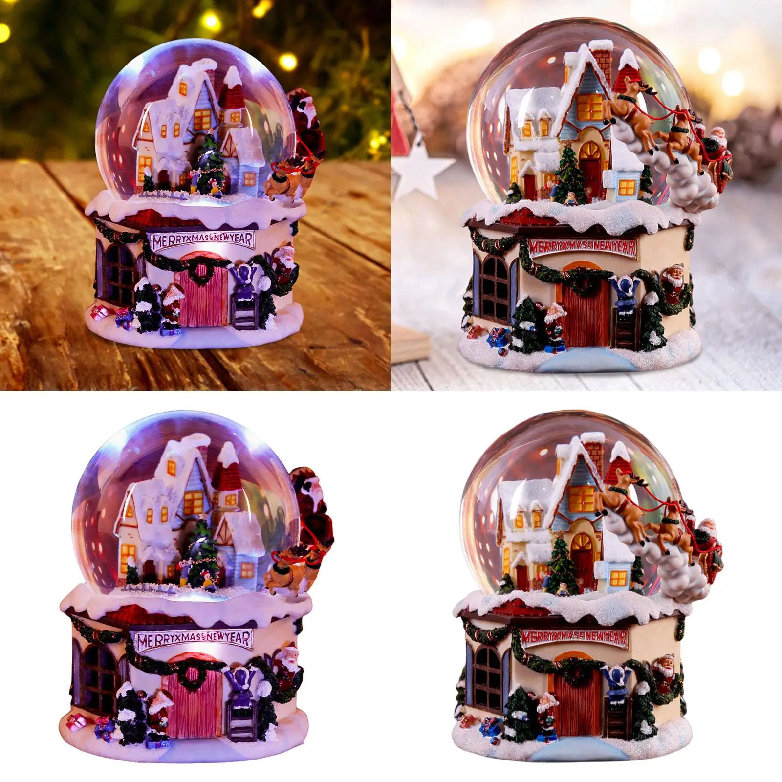 

Xmas Musical Box LED Lights Festival Toy Colour Changing Collectable Gifts Home Accessories Xmas Decor for Home Bedroom Desktop