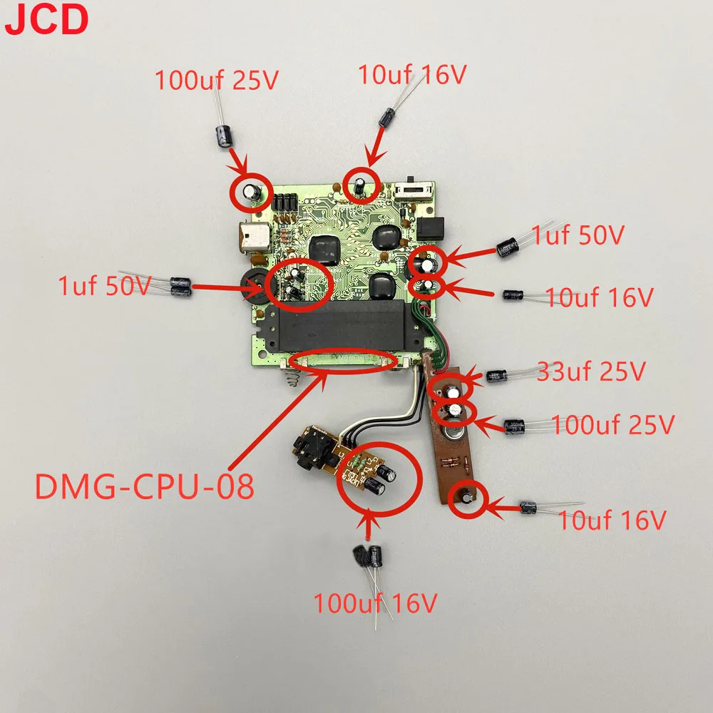 JCD 1set High Quality For Gameboy Classic GB DMG Motherboard Capacitor  Electric Capacity Inductance Repair Replacement