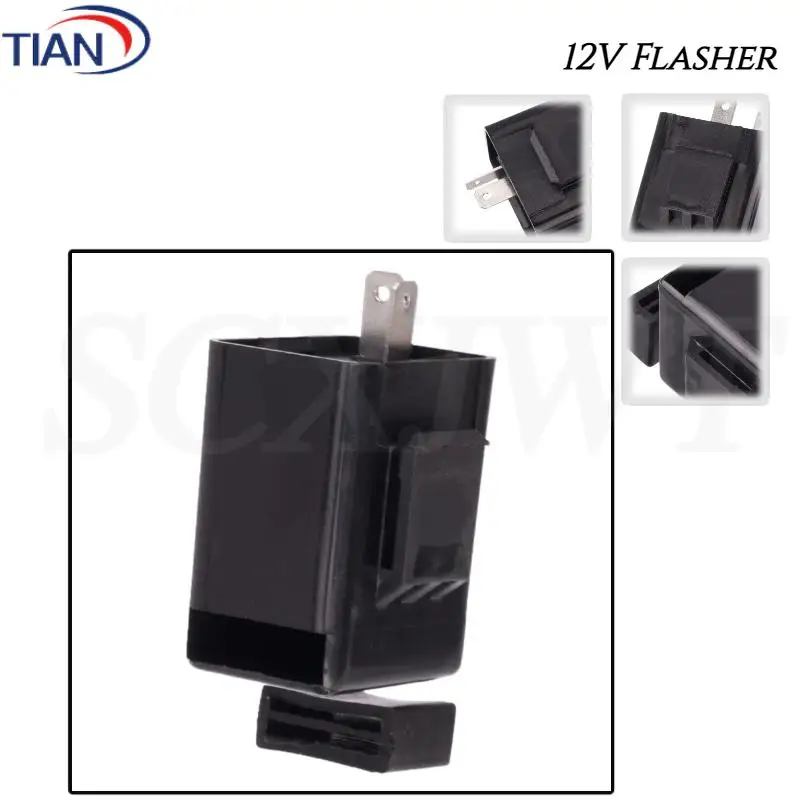 

2 Pin Electronic Flasher Relay for Motorcycle 12V Speed Adjustable of Turn Signal Flasher Square Flashing Indicator Relays