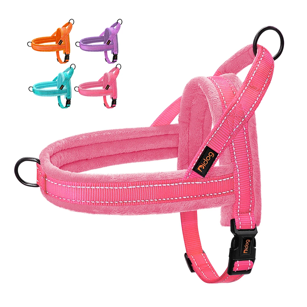 Nylon Winter Warm Padded Dog Harness Vest Adjustable Reflective Outdoor No Pull Small Medium Pet Puppy Harnesses Perros XS-L