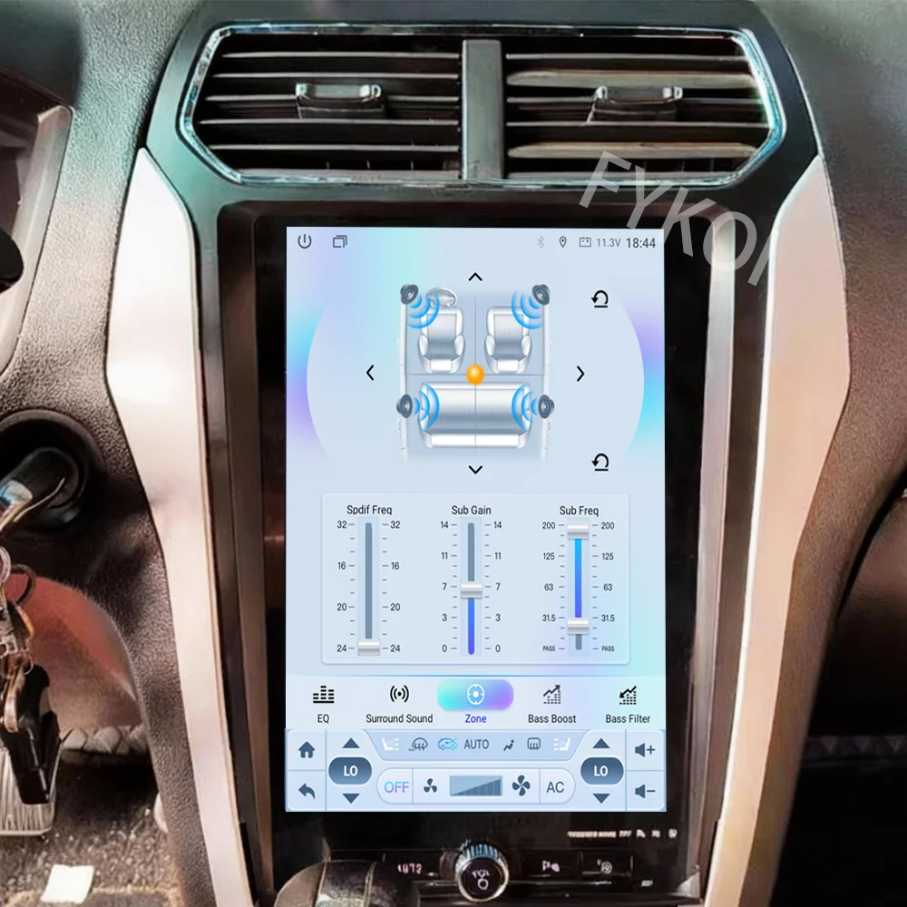 ستيريو أندرويد 15 12.1 بوصة لاسلكي كاربلاي لفورد إكسبلورر 2013-2019 مشغل صوت السيارة بلوتوث FM نظام تحديد المواقع والملاحة 2Din 4G واي فاي