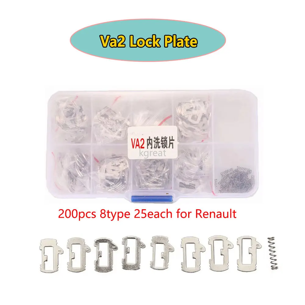 200Pcs VA2 Car Lock Plate For Car Locks Repair Accessories Car Lock Reed For Renault Inner Auto 8 type each 25PCS