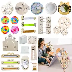 New DIY Montessori Busy Board Accessories Wooden Graffiti Digital Teach Hands-on Ability Sound Color Recognition Educational Toy