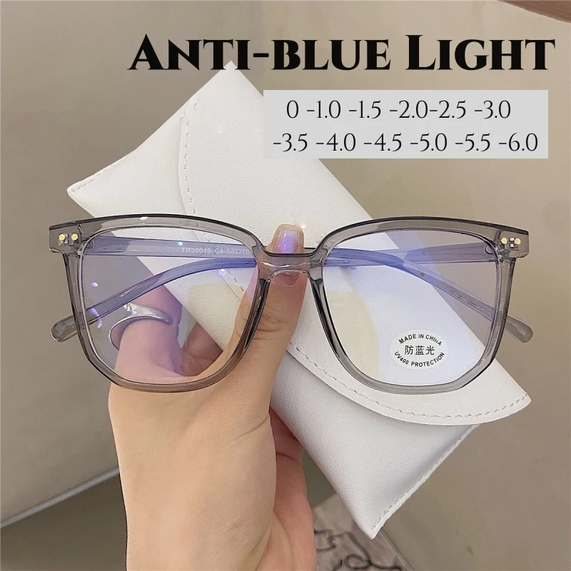 

Ladies Fashion Minus Diopter Glasses Trendy Anti-blue Light Computer Eyewear Unisex Near Sight Eyeglasse Fashion Plain Spectacle