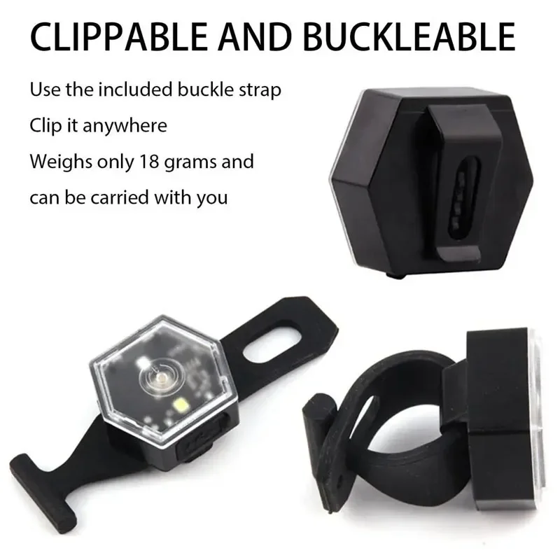 5 Modes Flashlight Bicycle Headlight Bike Warn Light USB Rechargeable Outdoor Warn Light for Helmet Backpack Running Accessories