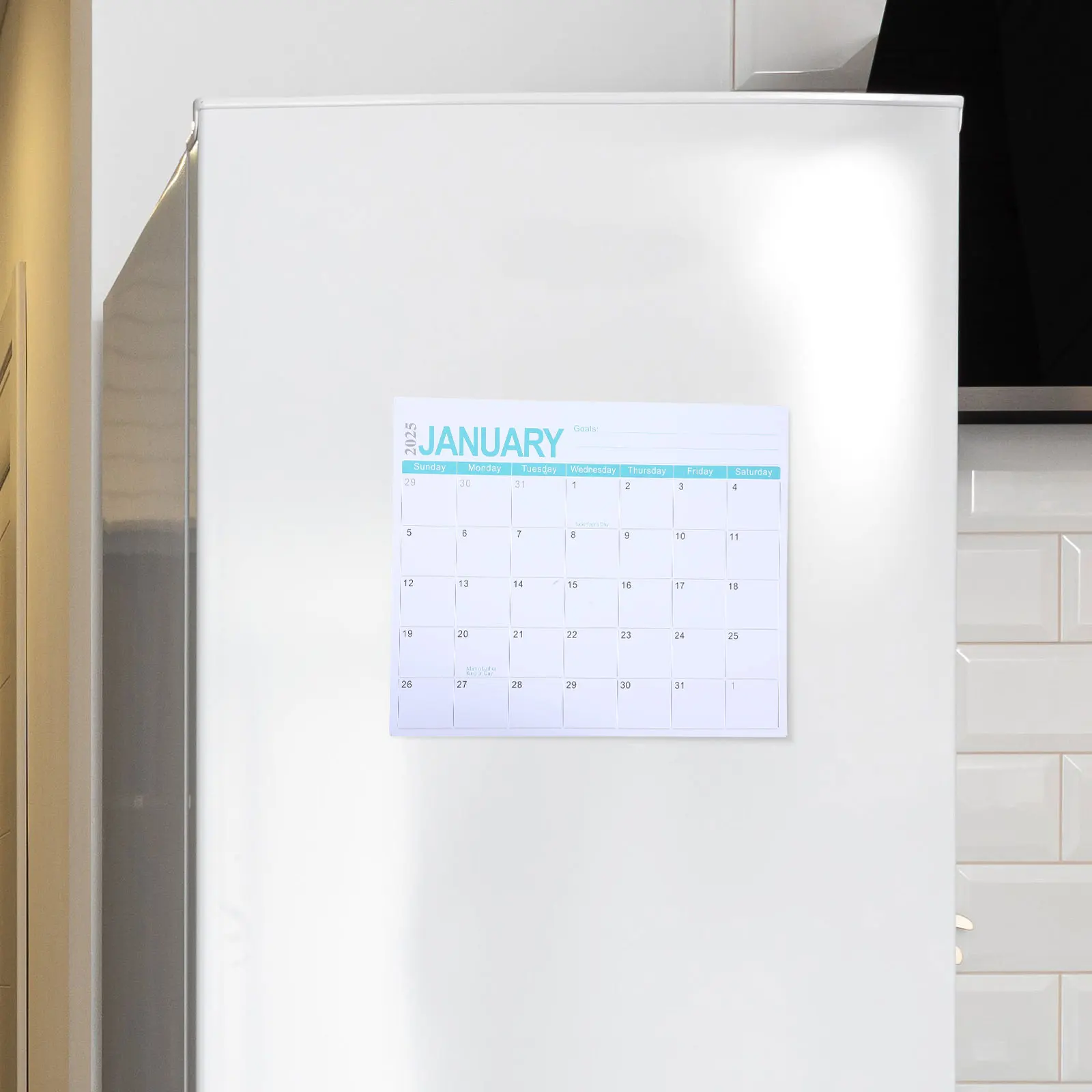 

Магнитный календарь на холодильник, планировщик сухого стирания, ежемесячный, еженедельный, синий, холодильник, кухонная доска, планировщик 2025 2026