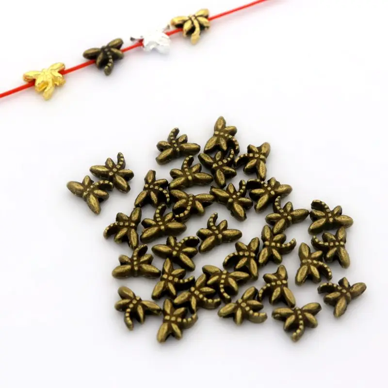 Mix Tibetan Silver Gold Color Small Dragonfly Metal Spacer Loose Bead For Jewelry Making Diy Bracelet Accessories Wholesale