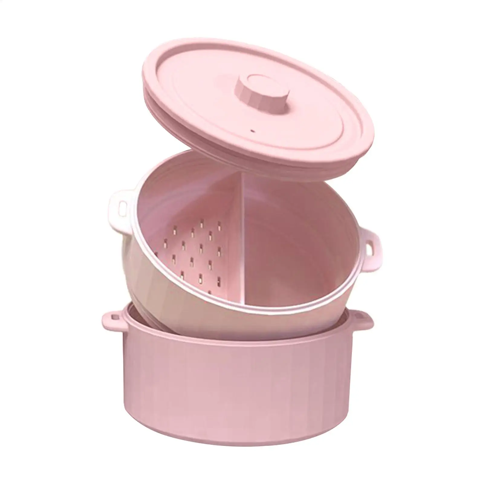 

Vegetable Steamer Microwave Double-Layer Non-Stick Folding Microwave Cookware Steamer With Lid for Baby Food Corn Pasta Meal