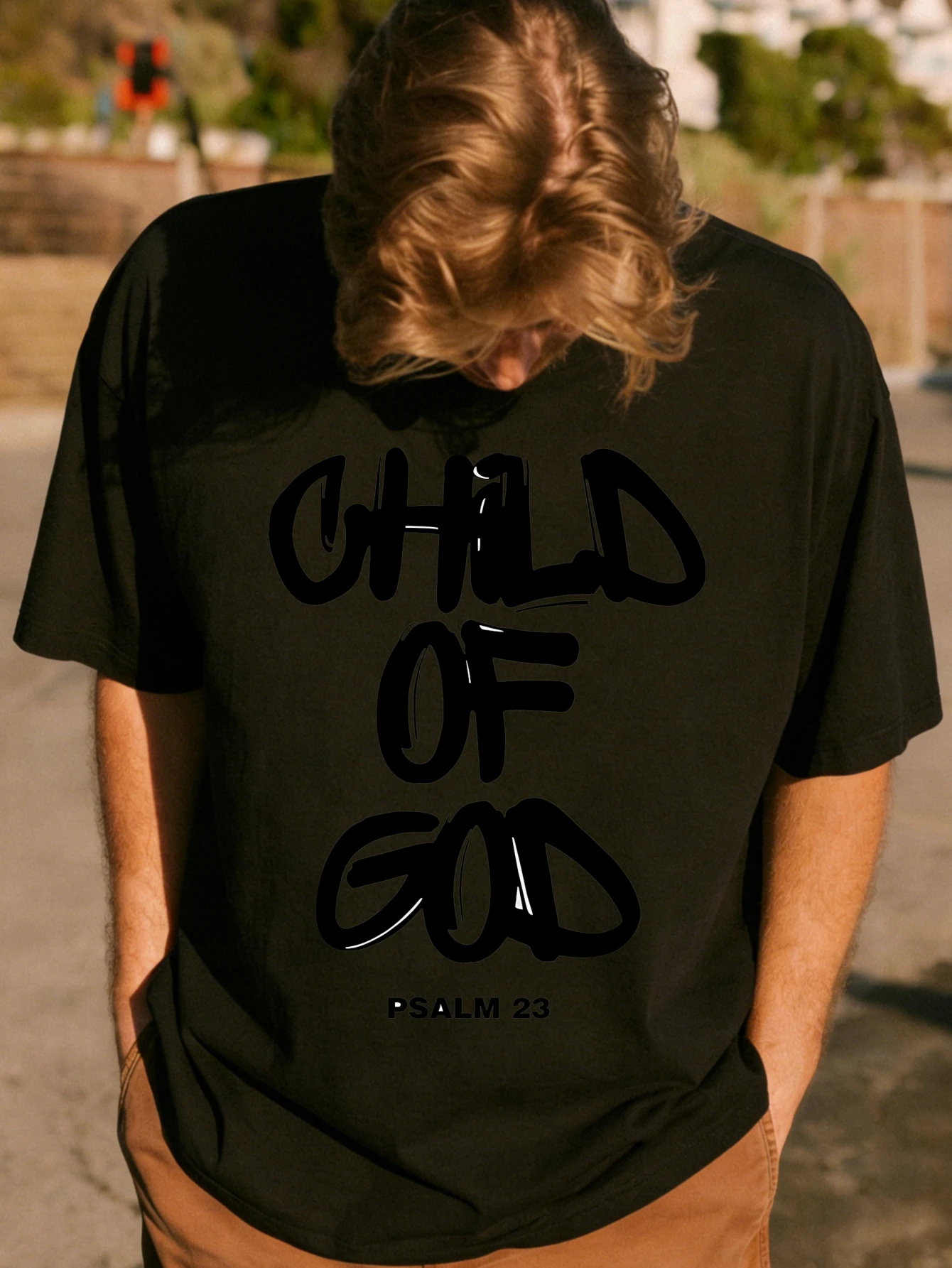 

Mens Graphic Printed Child of God Cotton Oversized Short Sleeve T Shirt - Summer Casual Daily Wear Y2K Streetwear Gift for Him
