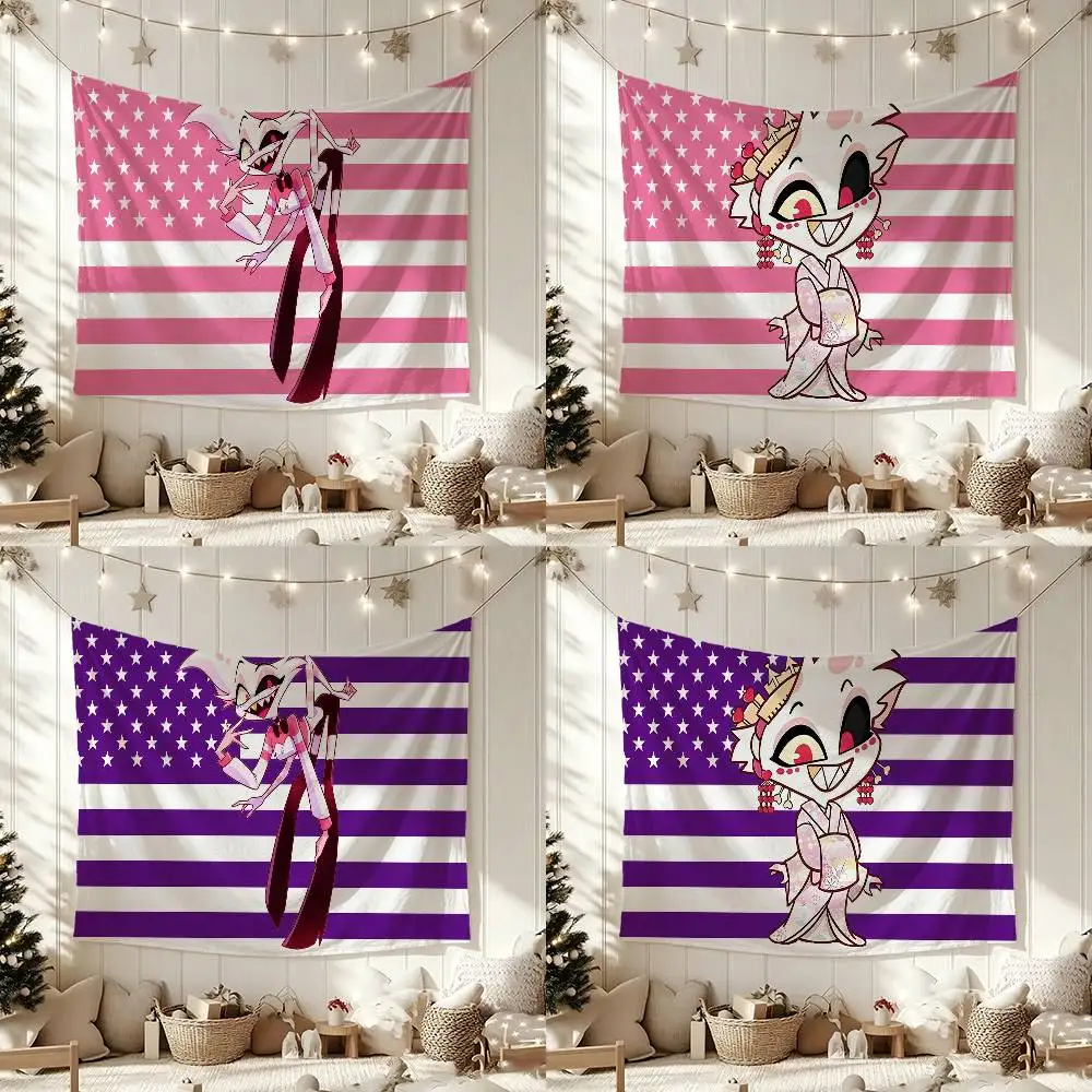 H-Hazbin H-Hotel Angel Dust Flag Outdoor Decorations for Bedrooms Home Decor Items Decoration Banners