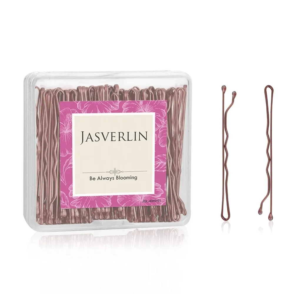 

100 Pcs 2 Inch Bobby Pins Brown Premium Styling Hair Pin for Women Girls Long Thick Accessories Decorative Firm Hold Bulk