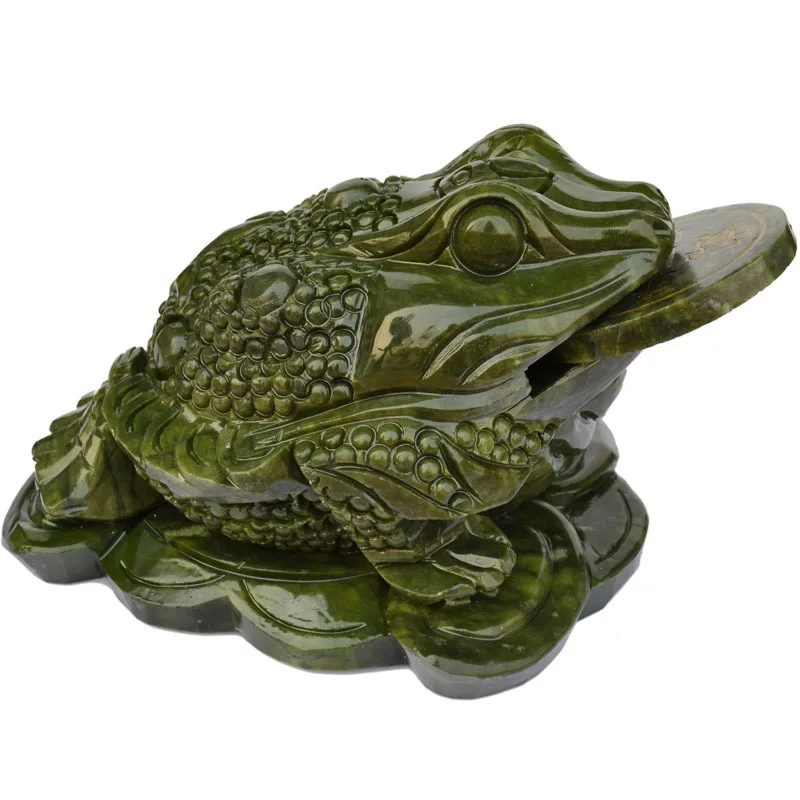 NATURAL JADE SOUTH LUCKY TOAD ORNAMENTS HOME FURNISHING DECORATION FENG SHUI BUSINESS GIFTS CRAFTS