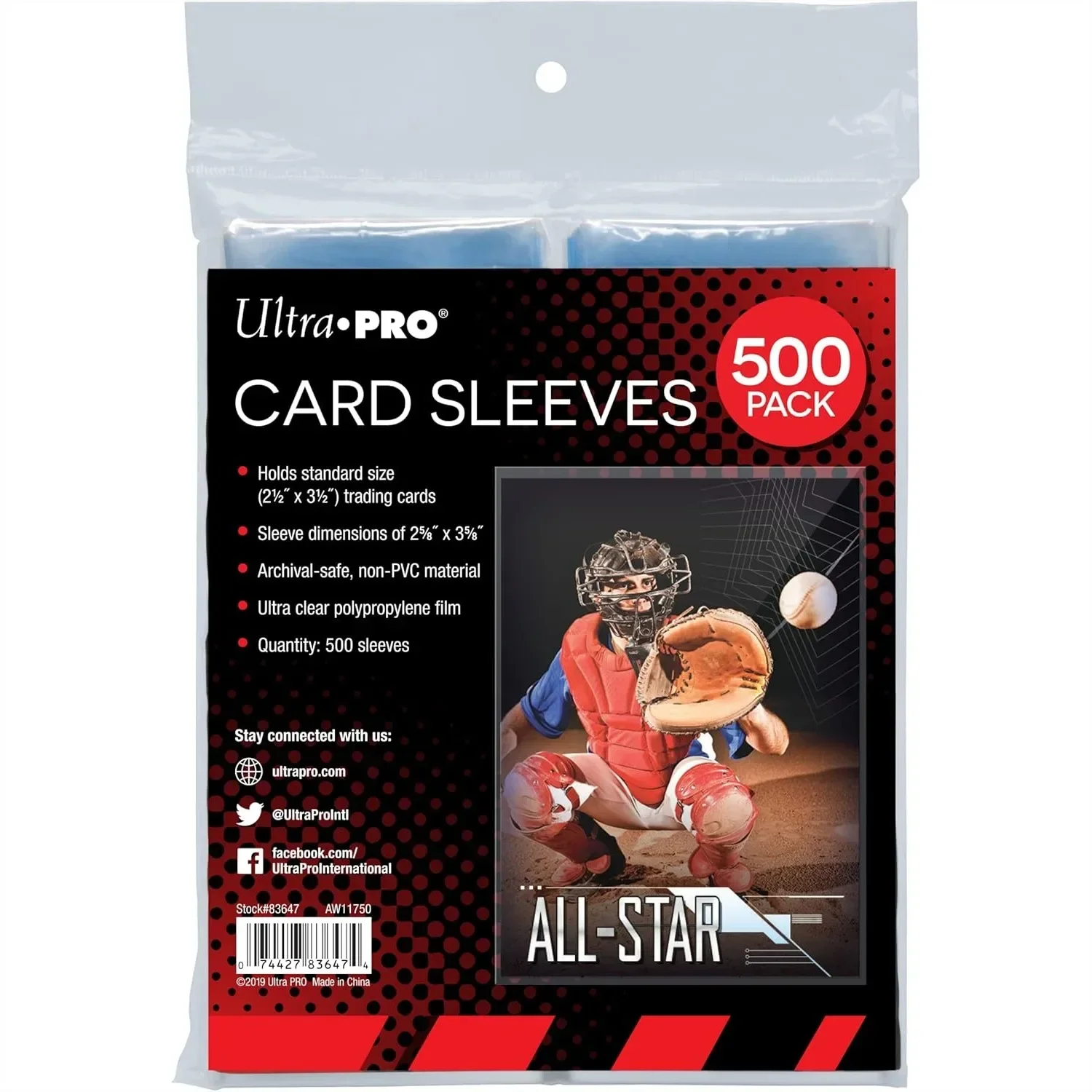 

Clear Card Sleeves for Standard Size Trading Cards, 500 Pack, 2.5" x 3.5"