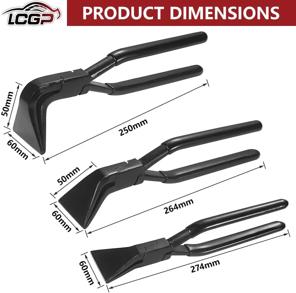 3 Pack Hand Seamers, Metal Bending Pliers Sheet Metal Tools Sewing Pliers With Non-Slip Grip Manual Edge Sealer, 60 Mm / 2.4inch