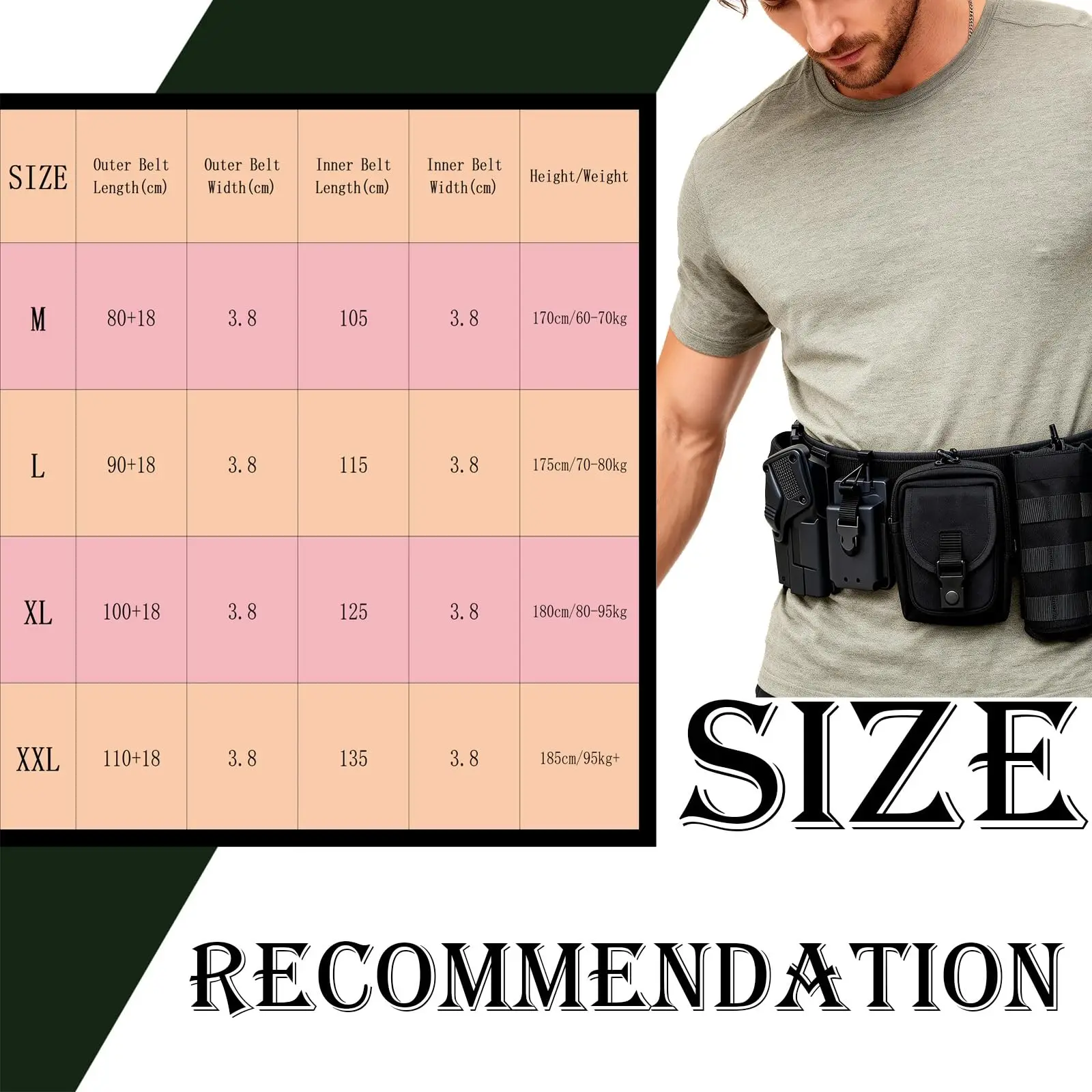 نظام المعدات المعيارية لإنفاذ القانون التكتيكي حارس الأمن العسكري دورية فائدة تنوعا معركة العمل حزام الصيد