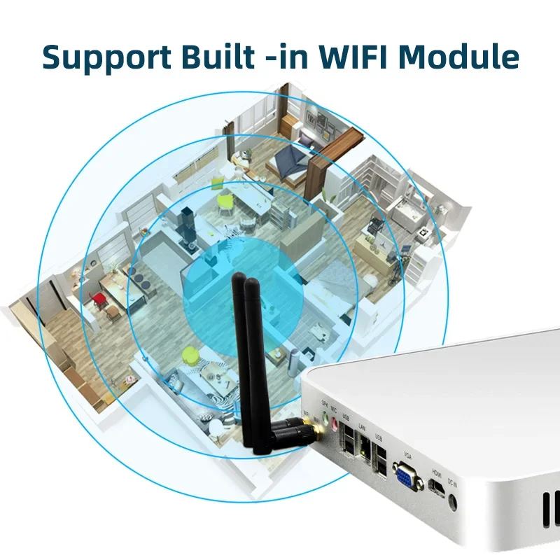 مروحة تبريد كور I7 4610M Nuc Computador Set 12V Win10 Linux Mini Pc Box اللوحة الأم حافظة الكمبيوتر