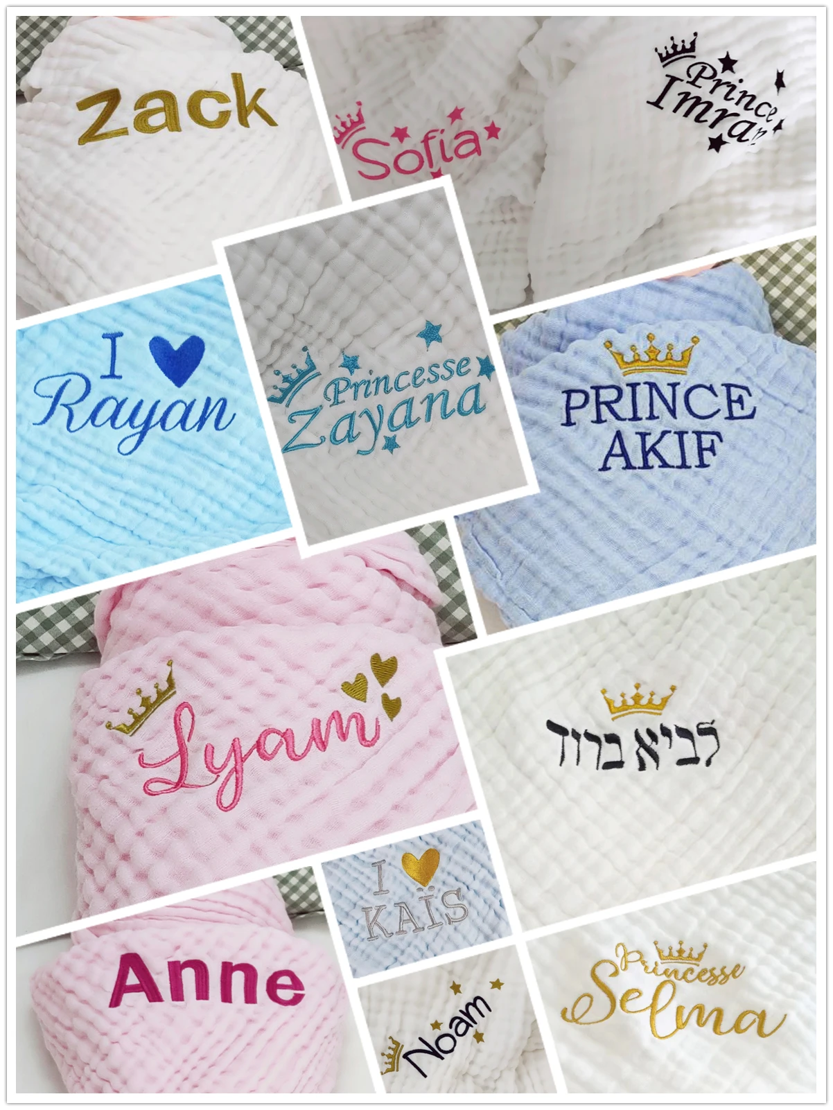 Mr.Wr Name Personalized DIY Muslin Baby Blanket Custom Infant Kid Swaddle Wrap Sleeping Bed Cover Newborn Boy Girl Birthday Gift