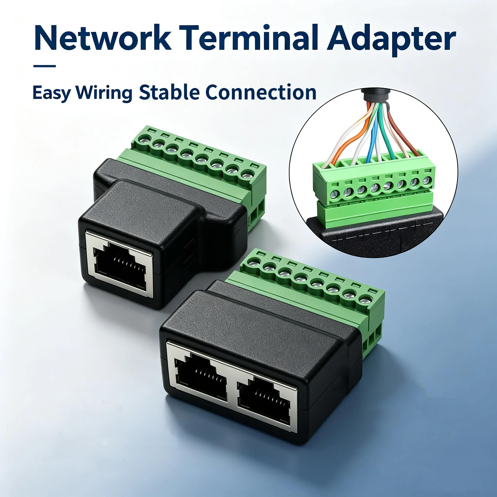 1/2-port RJ45 Female 8‑Pin 8P8C Screw Terminal Breakout Board Adapter Solder‑Free Network Connector For Cat5 Cat6 Cat7 Ethernet