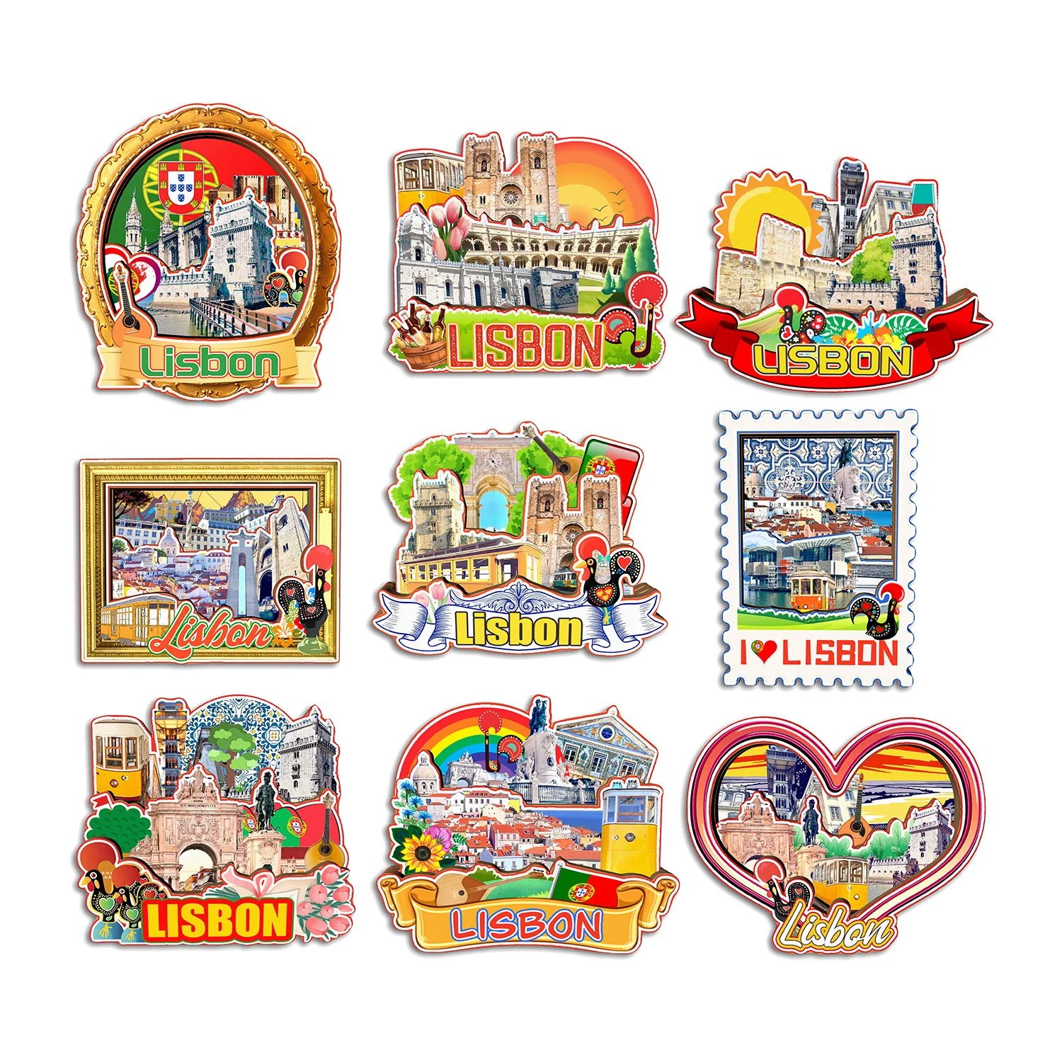 

Lisbon PORTUGAL Fridge Magnet Travel Souvenir Gift Handmade Decorative Refrigerator Sticker Home