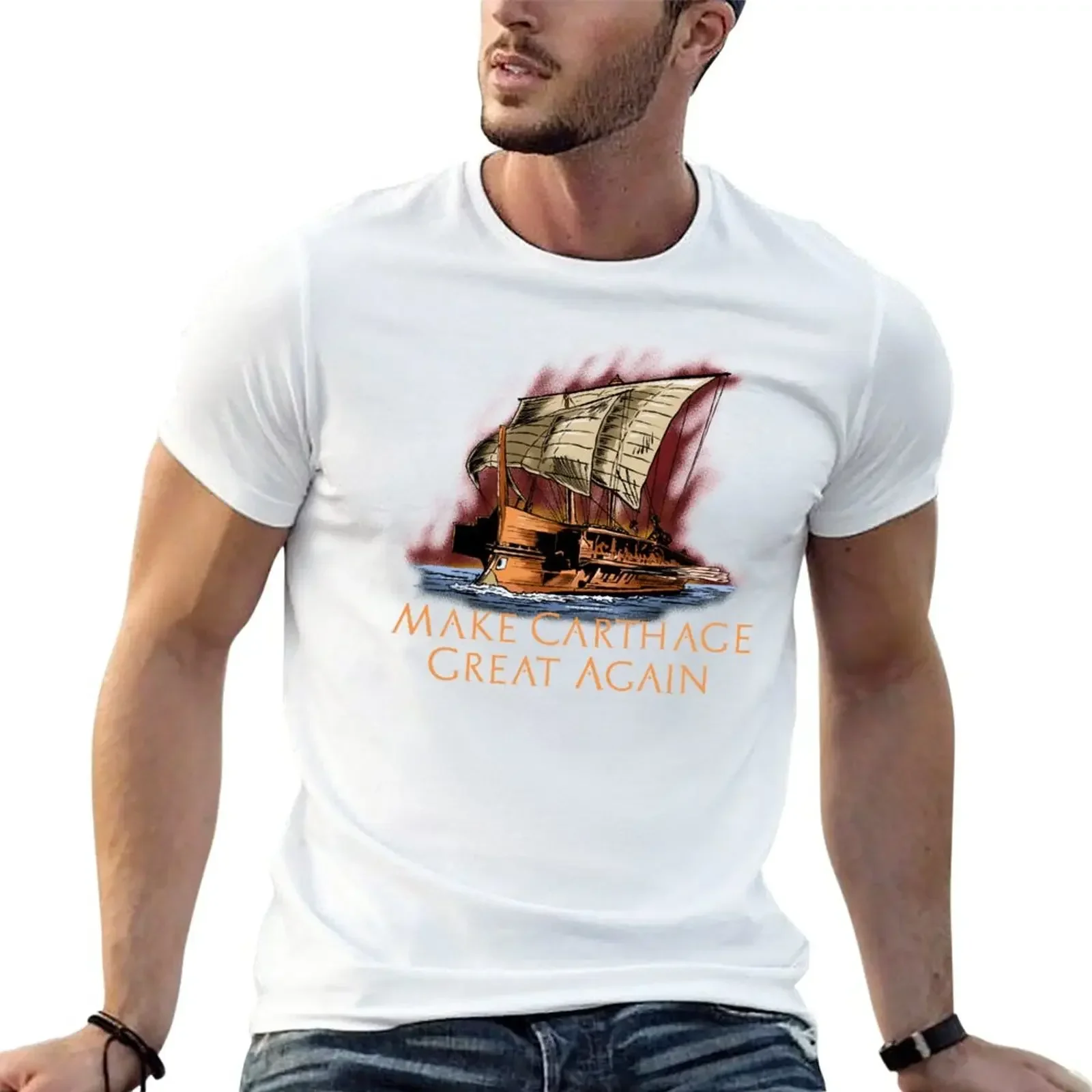 New Make Carthage Great Again Carthaginian Trireme T-Shirt anime clothes plain t-shirt tops men clothes Summer fashion New 2024