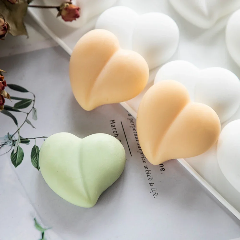 8 Cavity Peach Heart Silicone Mold for Diy Handmade Soap Making I Love You Soap Form Silicone Soap Molds