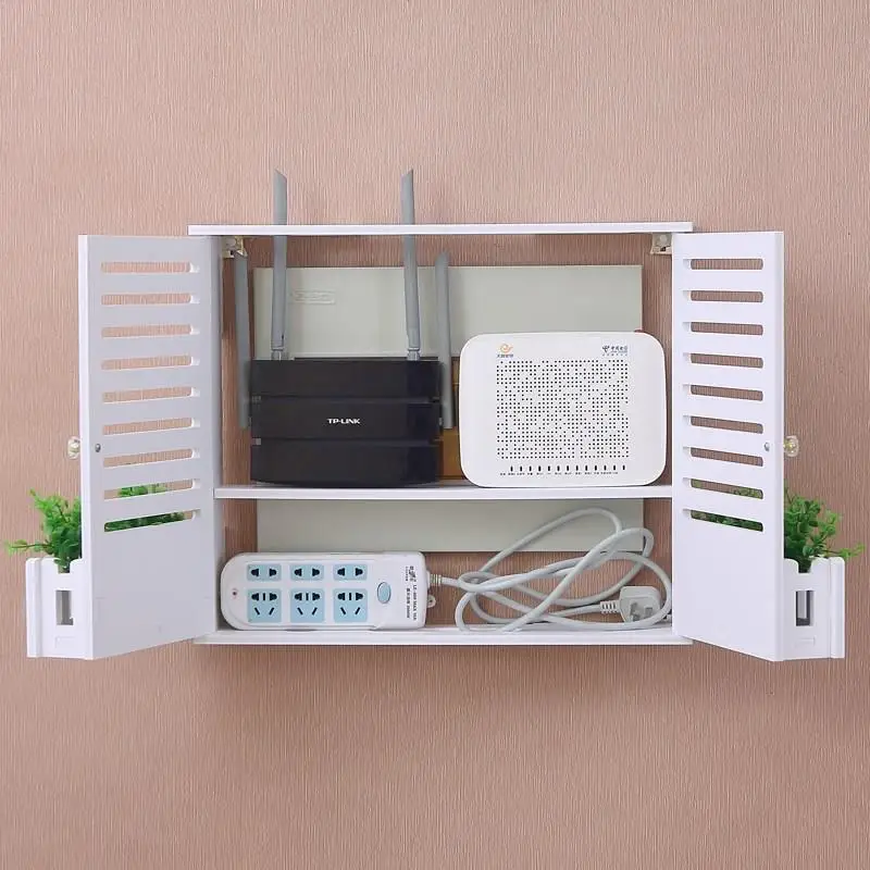 二重層設計-pvc-壁掛けケーブル収納ボックス整理ホルダーホームワイヤーコレクションボックスコーナーワイヤー管理