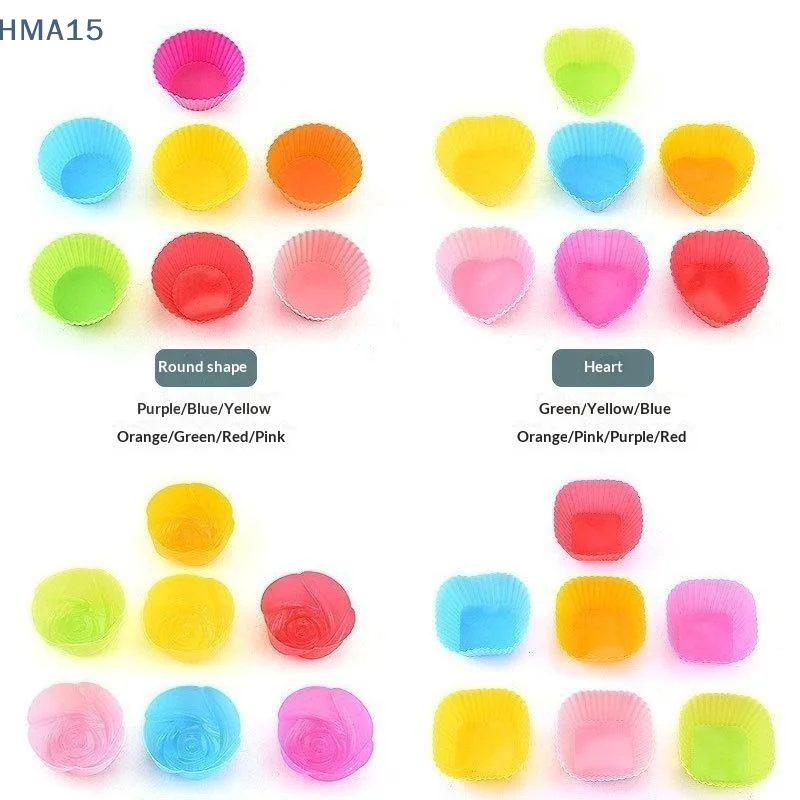 【YA】3Pcs Reusable Nonstick Silicone Muffin Baking Molds Food Grade Cupcake Liners for Daily Home Baking Party Supplies