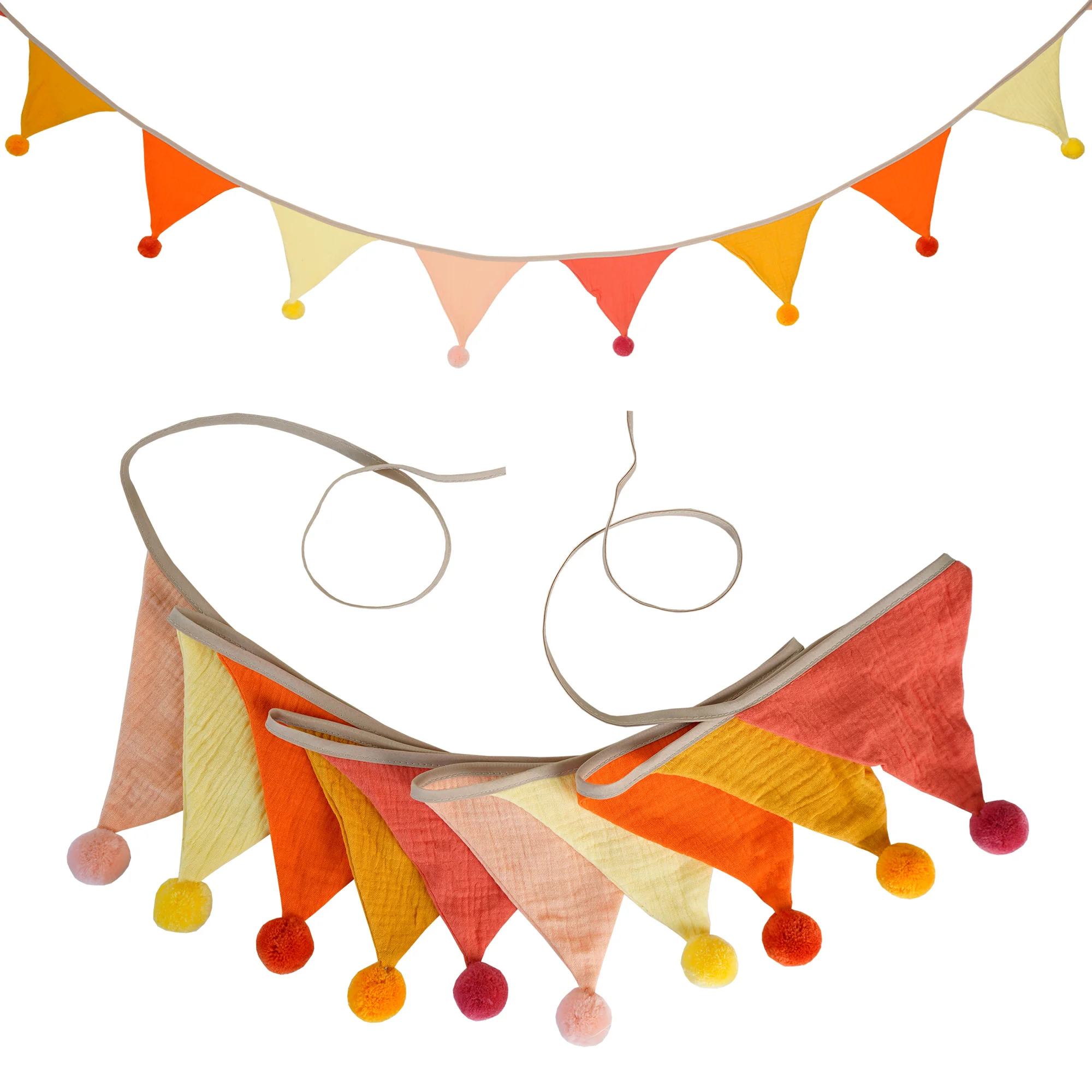 2,6 m/8,5 ft Kindergarten Stoff Bunting 10 Dreieck Wimpel Flaggen mit Kugeln Party Decor Banner Home Baby Dusche Karneval Girlande – Detail 28