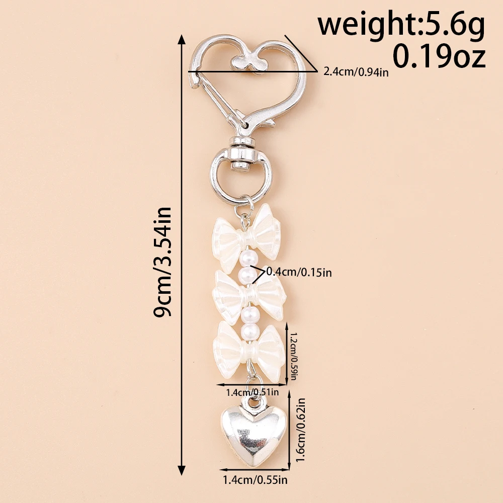 Aihua süße Y2K Metall Perle Liebe Herz Schleife Schlüsselanhänger für Frauen Mädchen Handtasche Anhänger DIY Schlüsselanhänger handgemachte Schmuck Geschenke – Detail 16
