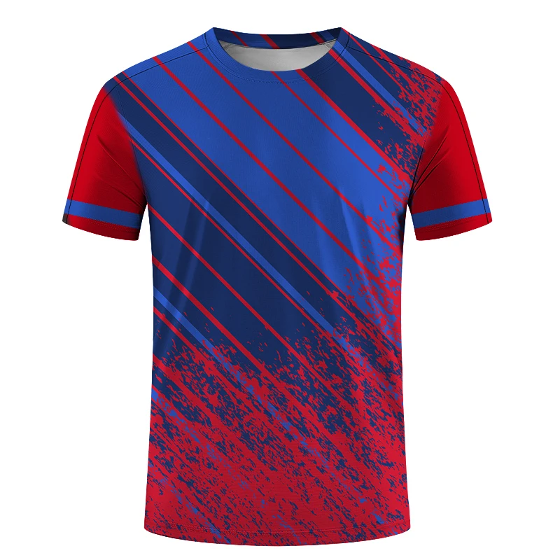 Outdoor Sports T-shirt 3D Printing For Men's Round Neck Short Sleeves Striped Dot Gradation Design Summer Running Oversize Tee