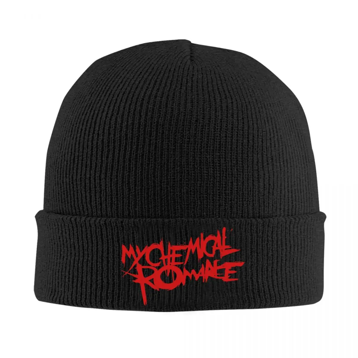 My Chemical Romance Red Logo Beanie Hats American Rock Band Bonnet Hats Men Women Knitted Hat Autumn Winter Thermal Elastic Caps