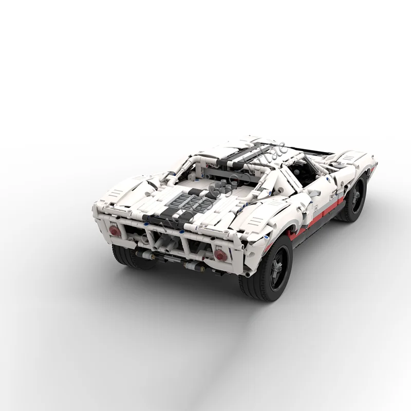 2258 PCS MOC Technology Racing V8 White Endurance Racing Car Model Building Block Speed Vehicle Bricks Toys Kids Surprise Gifts