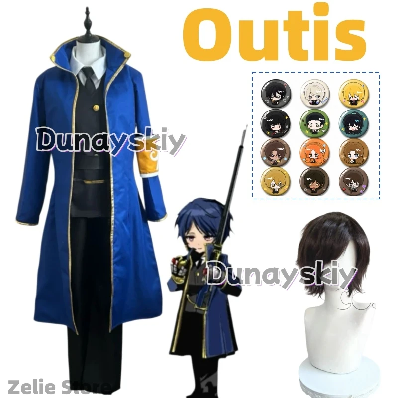 Disfraz de Cosplay de Games Outis, Conjunto de Uniforme de Bala Mágica N.° 12 de Limbus Company, Pelucas y Accesorios para la Cabeza de Nobody Outis para Fiesta de Halloween