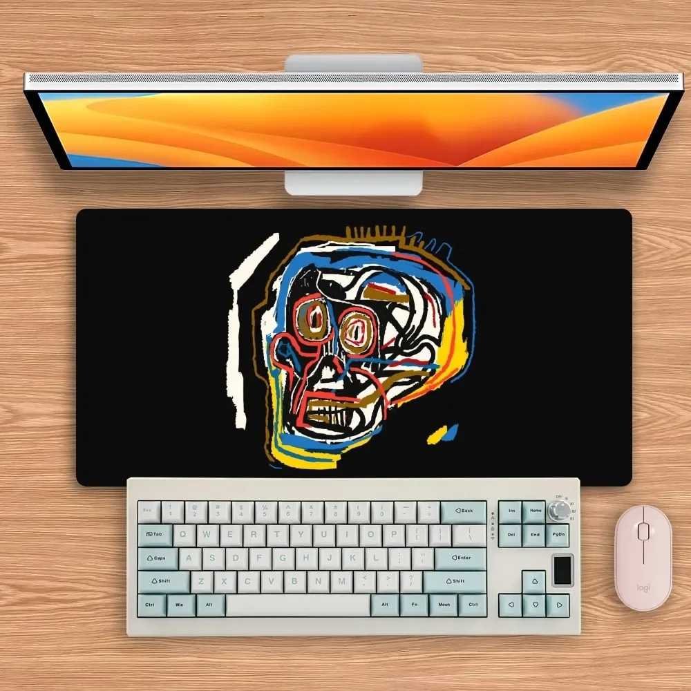 J-Jean-Michel B-Basquiat Art Mouse Pad grande tastiera scrivania Computer PC Mat Notbook Pad