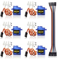 6 PCS SG90 Micro Servo Motor 9G for RC Helicopter Airplane Remote Control for Arduino Raspberry Pi(Dupont Cable Included)