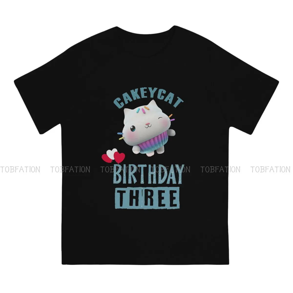 Birthday Family  O Neck TShirt Gabby's Dollhouse Gabby Cartoon Fabric Basic T Shirt Men Clothes Fashion Hot Sale