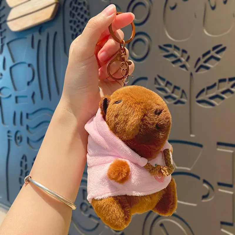 Creative Capybara Plush Keychain Cartoon Animal Stuffed Doll Bag Pendant Backpack Hanging Decoration Lovely Keyring Gifts