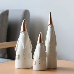 Nordic Simple Ceramic Crafts, Santa Claus, Animal Decoration, TV Cabinet Entrance, Bed Room, Creative Home Decoration, Set of 3