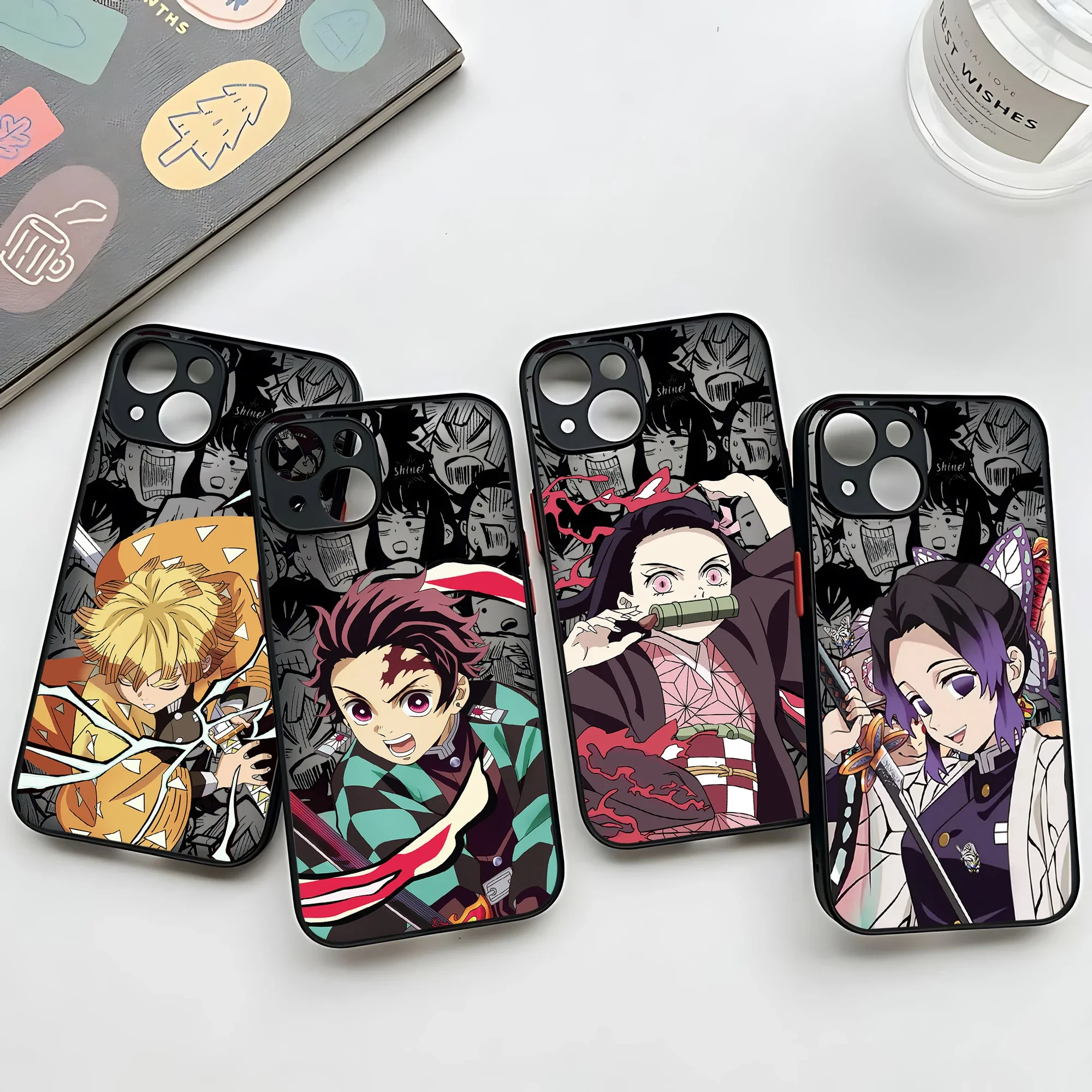 Anime D-Demon S-Slayer For iPhone 16 15 14 13 12 11 Pro Max XS Max 7 8 Plus Phone Case Shockproof Transparent Black Matte Covers