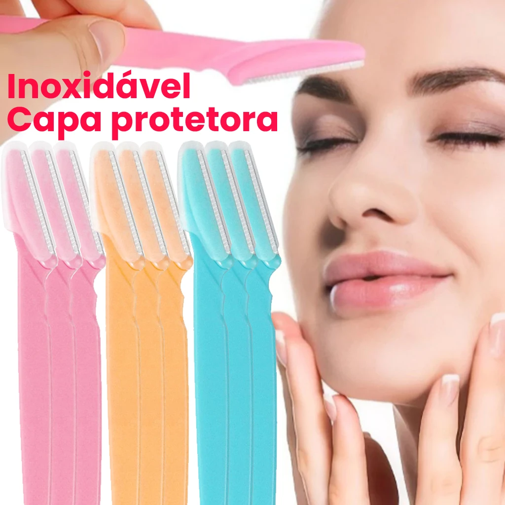 Kit Depilacao Facial 18 Navalhas de Seguranca com Lamina em Aco Inox Ideal para Sobrancelhas e Areas Sensiveis